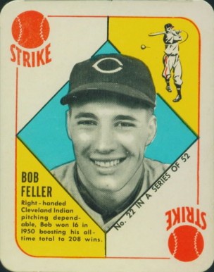 1951 Topps Red Backs Bob Feller #22 Baseball Card