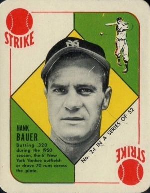 1951 Topps Red Backs Hank Bauer #24 Baseball Card