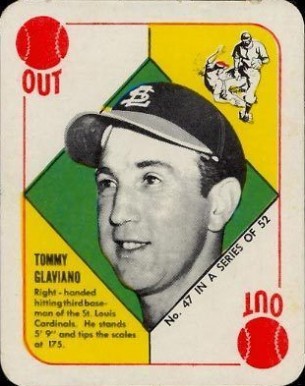 1951 Topps Red Backs Tommy Glaviano #47 Baseball Card