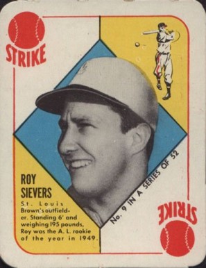 1951 Topps Red Backs Roy Sievers #9 Baseball Card
