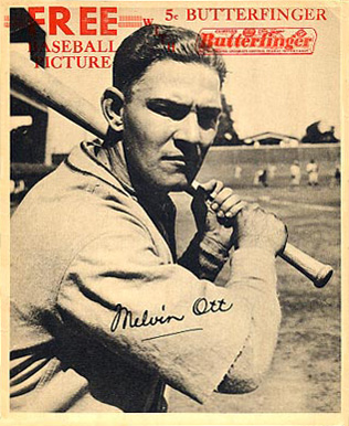 1934 Butterfinger Melvin Ott # Baseball Card