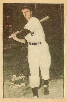 1952 Berk Ross Bobby Brown # Baseball Card