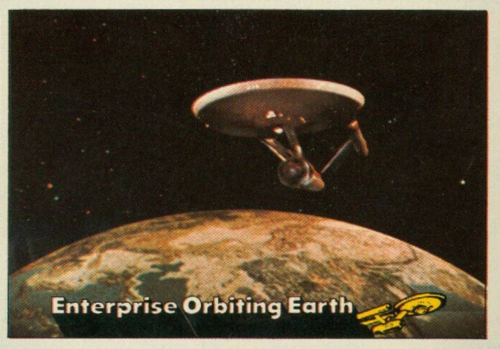 1976 Star Trek Enterprise orbitting Earth #18 Non-Sports Card