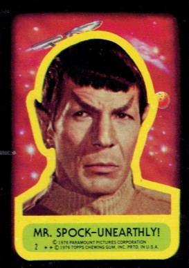 1976 Topps Star Trek Stickers Mr. Spock unearthly #2 Non-Sports Card