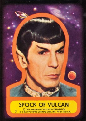 1976 Topps Star Trek Stickers Spock of Vulcan #3 Non-Sports Card