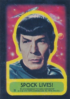 1976 Topps Star Trek Stickers Spock lives! #19 Non-Sports Card