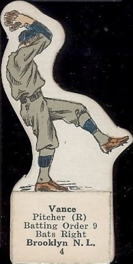 1927 M.L. Die Cuts Dazzy Vance # Baseball Card