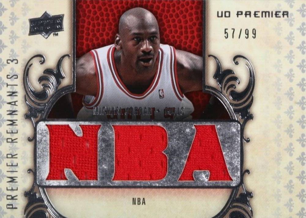 2008 Upper Deck Premier Premier Remnants Triple Michael Jordan #PR3JO Basketball Card