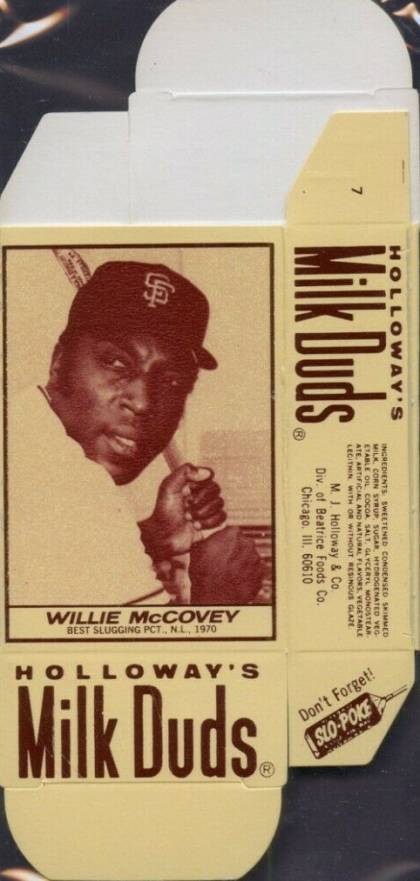 1971 Milk Duds Complete Box Willie McCovey #7 Baseball Card