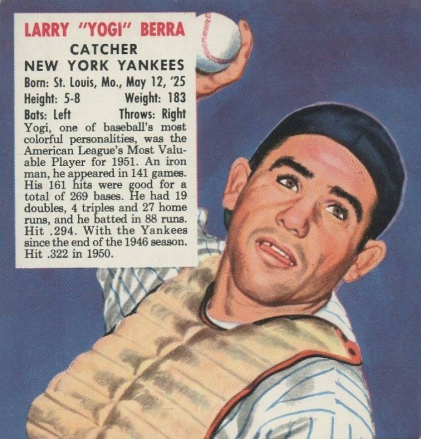 1952 Red Man Tobacco Yogi Berra # Baseball Card