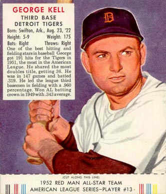 1952 Red Man Tobacco George Kell #13 Baseball Card