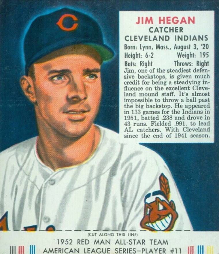 1952 Red Man Tobacco Jim Hegan #11 Baseball Card