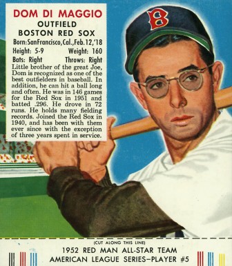1952 Red Man Tobacco Dom DiMaggio #5 Baseball Card