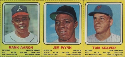 1970 Transogram Hand Cut Hank Aaron/Jim Wynn/Tom Seaver # Baseball Card