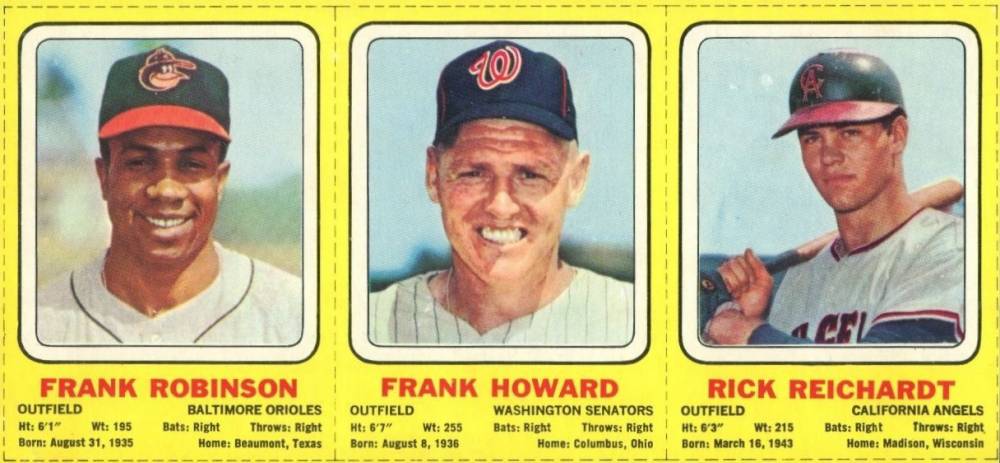 1970 Transogram Hand Cut Frank Robinson/Frank Howard/Rick Reichardt # Baseball Card