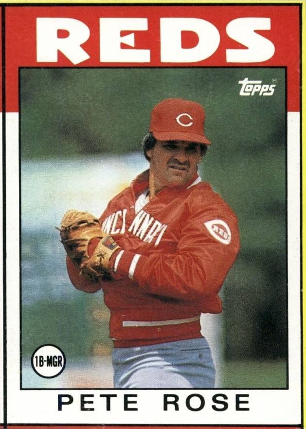 1986 Topps Box Panels Hand Cut Pete Rose #N Baseball Card