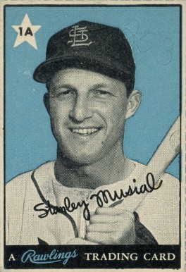 1955 Rawlings Stan Musial-Hand Cut Stan Musial #1A Baseball Card
