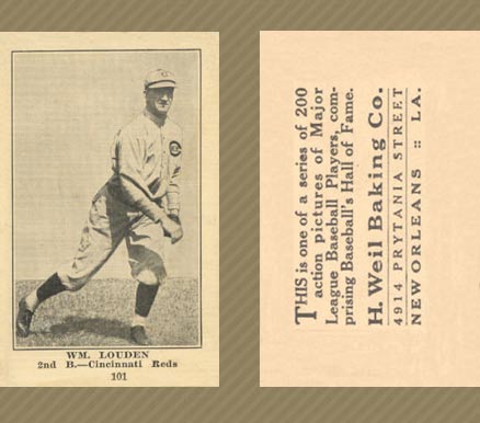 1917 Weil Baking Co. Wm. Louden #101 Baseball Card