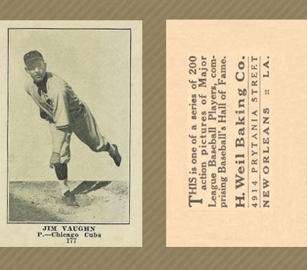1917 Weil Baking Co. Jim Vaughn #177 Baseball Card