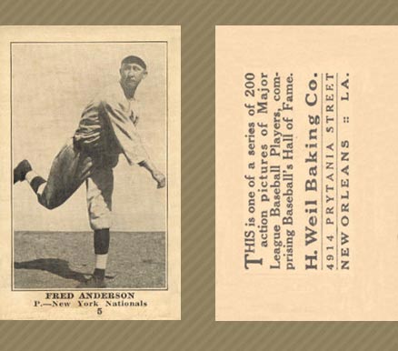 1917 Weil Baking Co. Fred Anderson #5 Baseball Card