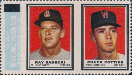 1962 Topps Stamp Panels Sadecki/Cottier # Baseball Card