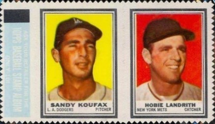 1962 Topps Stamp Panels Koufax/Landrith # Baseball Card