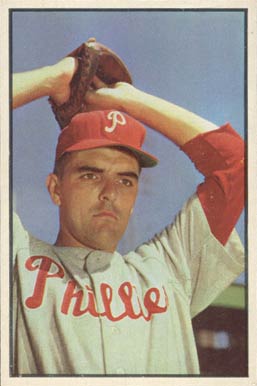 1953 Bowman Color Curt Simmons #64 Baseball Card