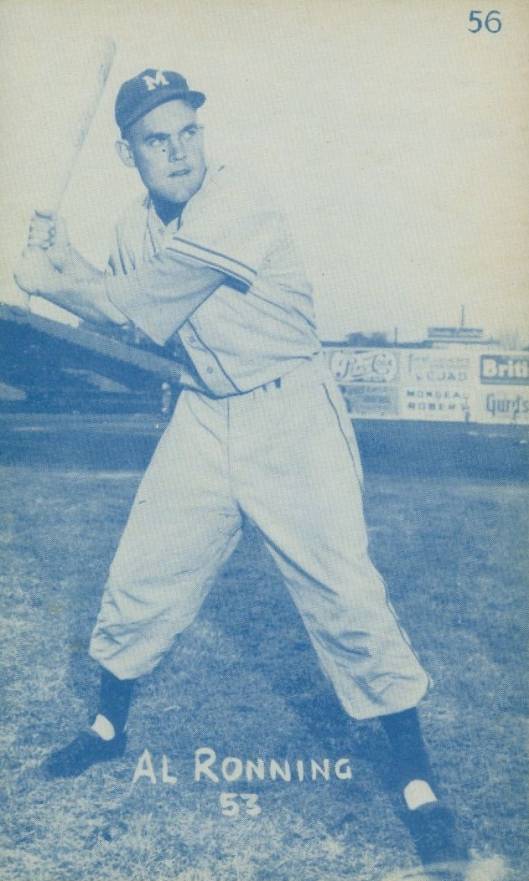 1953 Canadian Exhibits Al Ronning #56 Baseball Card