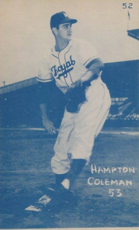 1953 Canadian Exhibits Hampton Coleman #52 Baseball Card