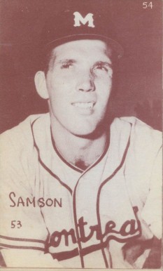 1953 Canadian Exhibits William Sampson #54 Baseball Card