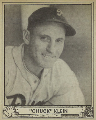 1940 Play Ball "Chuck" Klein #102 Baseball Card