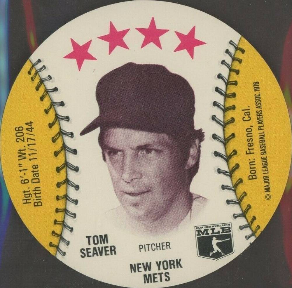1976 Isaly's Sweet William Disc Tom Seaver # Baseball Card