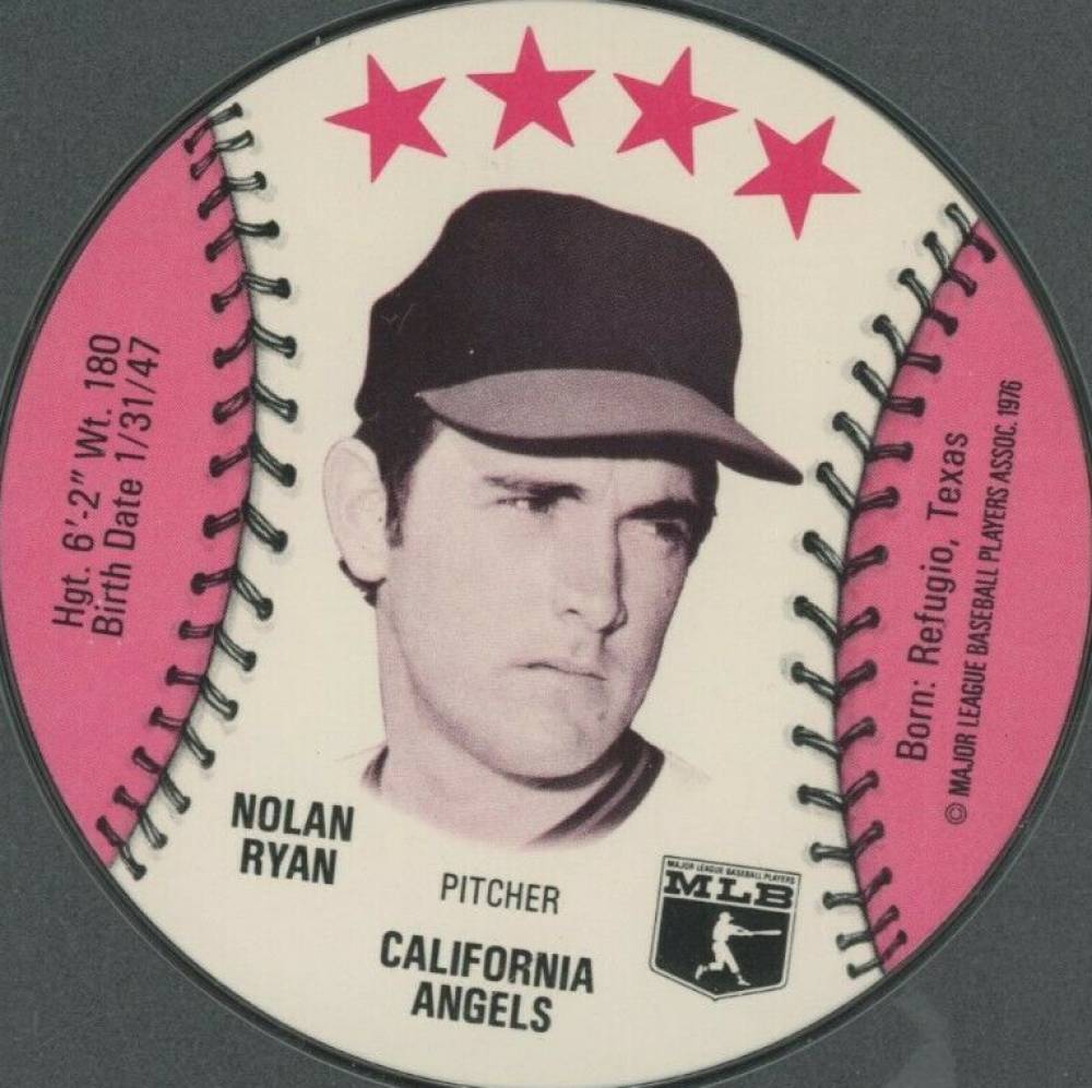 1976 Isaly's Sweet William Disc Nolan Ryan # Baseball Card