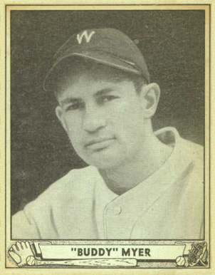 1940 Play Ball "Buddy" Myer #17 Baseball Card