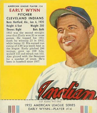1953 Red Man Tobacco Early Wynn #14 Baseball Card