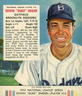 1953 Red Man Tobacco Duke Snider #14 Baseball Card