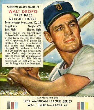 1953 Red Man Tobacco Walt Dropo #4 Baseball Card