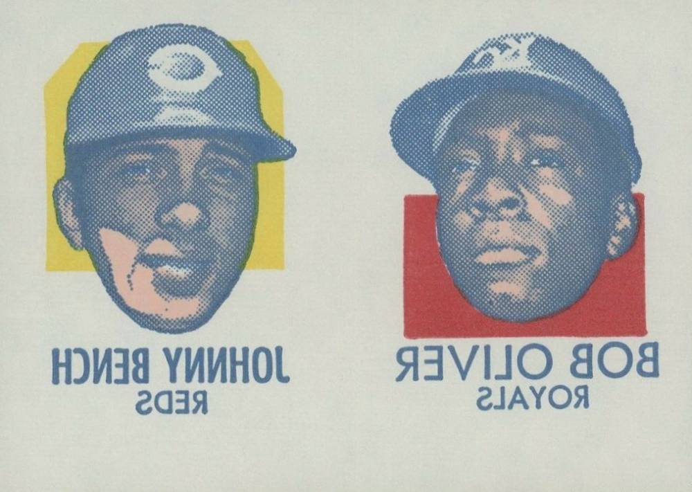 1971 Topps Tattoos Perforated Panel Oliver/Bench # Baseball Card