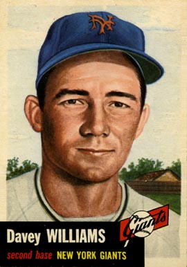 1953 Topps Davey Williams #120 Baseball Card