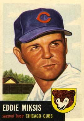 1953 Topps Eddie Miksis #39 Baseball Card