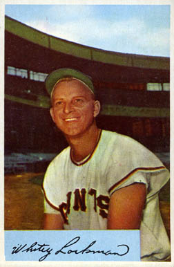 1954 Bowman Whitey Lockman #153a Baseball Card