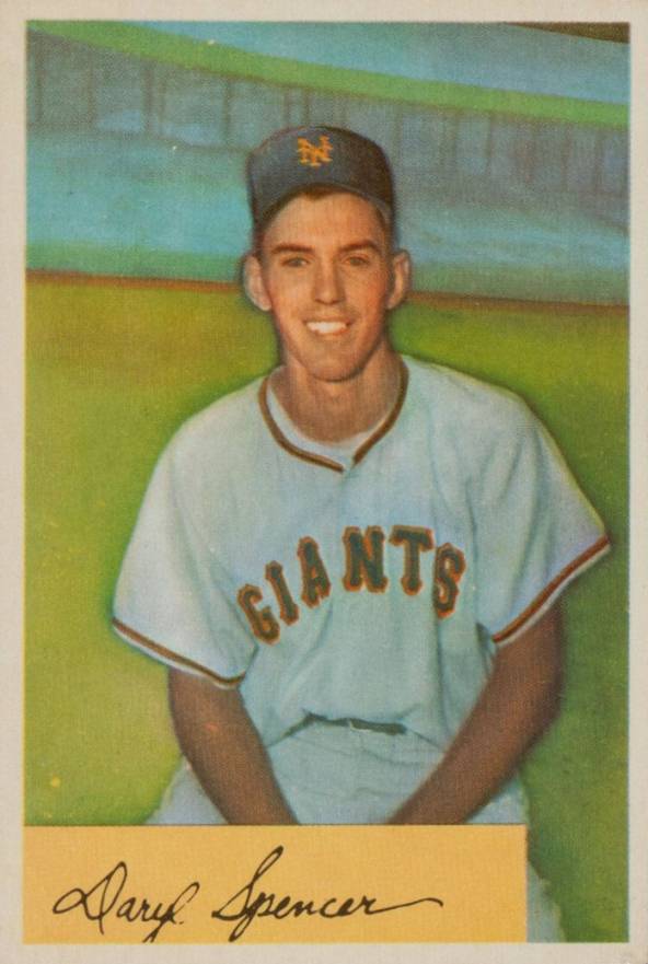 1954 Bowman Daryl Spencer #185b Baseball Card