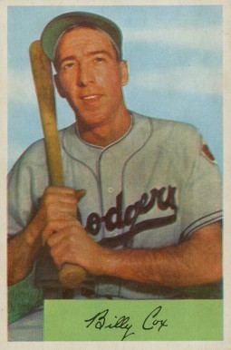 1954 Bowman Billy Cox #26a Baseball Card