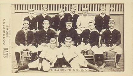 1887 Kalamazoo Bats Team Philadelphia B.B.C. # Baseball Card