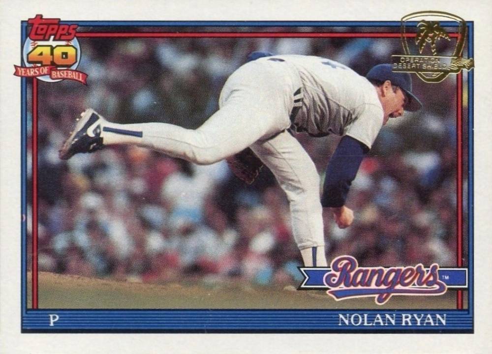 1991 Topps Desert Shield Nolan Ryan #1 Baseball Card