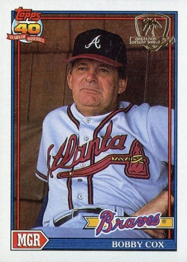 1991 Topps Desert Shield Bobby Cox #759 Baseball Card
