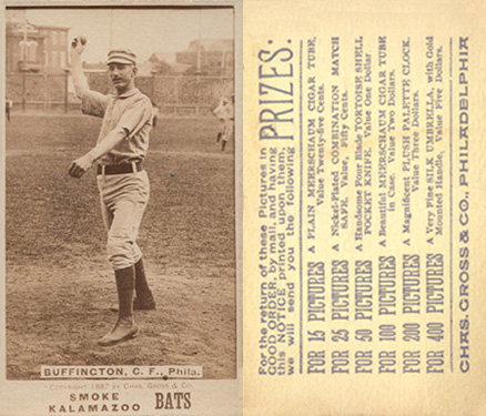 1887 Kalamazoo Bats Buffington, C.F., Phila. # Baseball Card