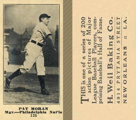 1916 Weil Baking Co. Pat Moran #125 Baseball Card