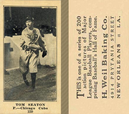 1916 Weil Baking Co. Tom Seaton #159 Baseball Card