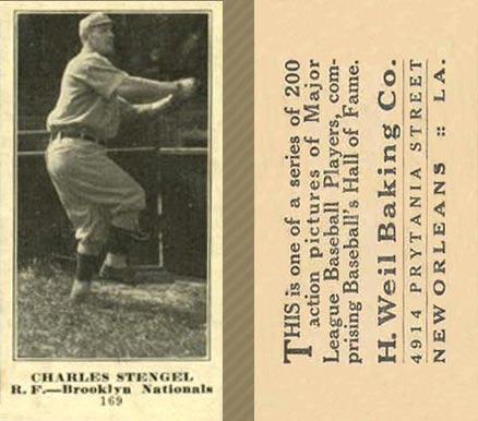 1916 Weil Baking Co. Charles Stengel #169 Baseball Card